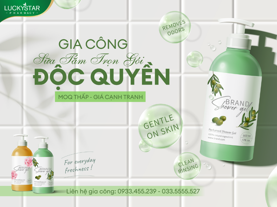GIA CÔNG TRỌN GÓI SỮA TẮM CÁNH HOA